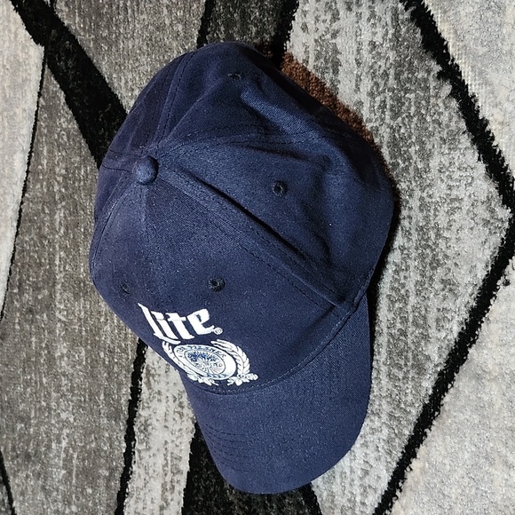 MILLER LITE EMBROIDERED NAVY BLUE SNAP-BACK HAT - Picture 4 of 13